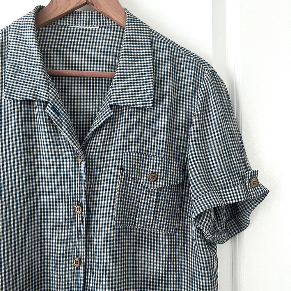 Vintage 90s Dress - Gingham Button-Up